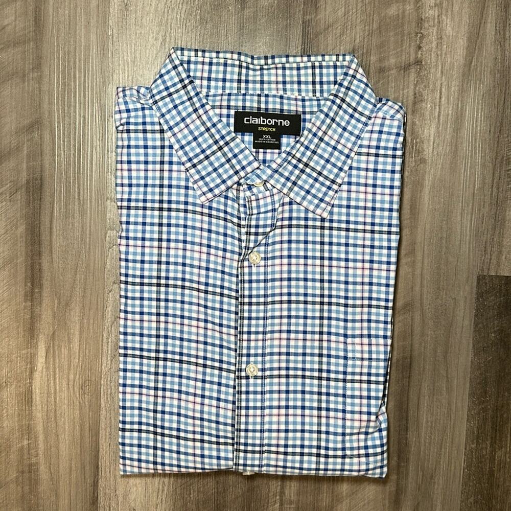 Claiborne Stretch Long Sleeve Button Down - 2XL
